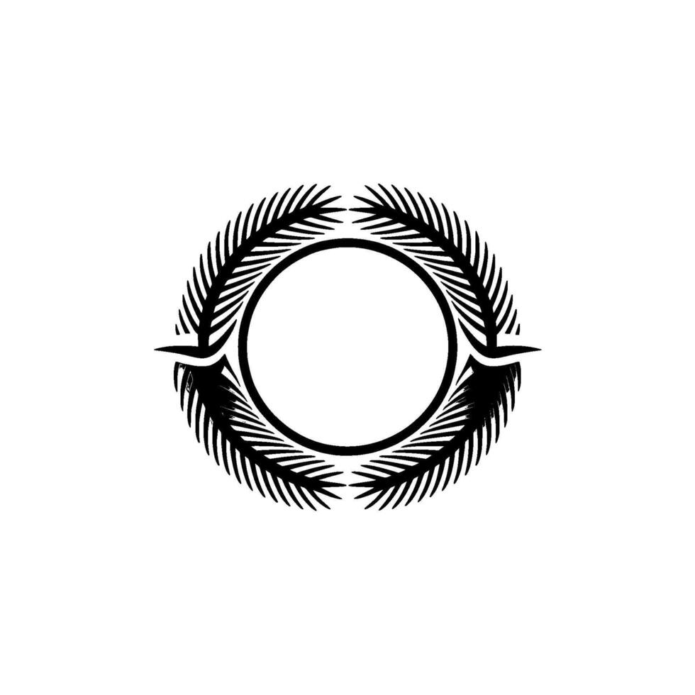 Elegant Laurel Wreath Emblem, Vintage vector
