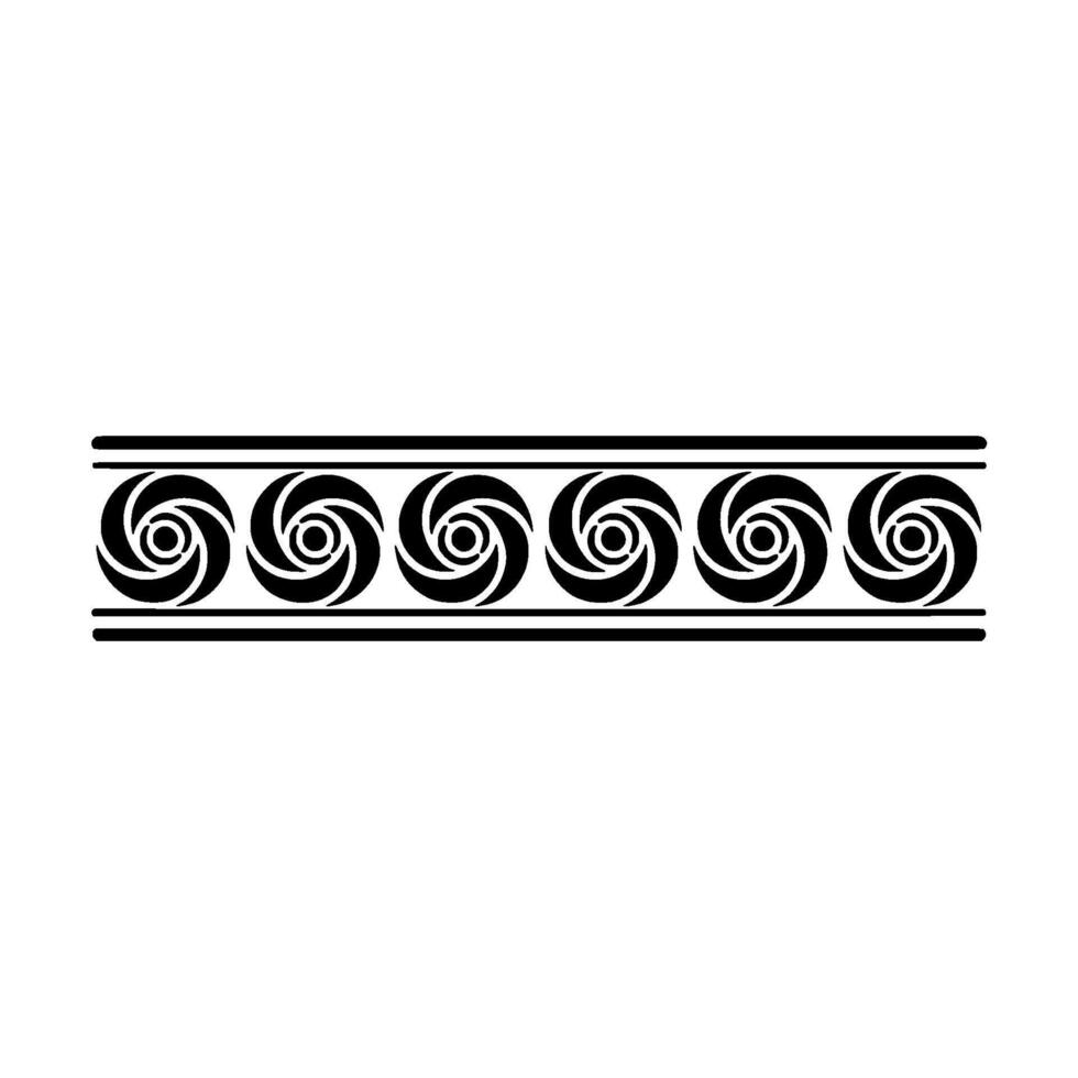 Stylized Celtic Spiral Border, Minimalist vector