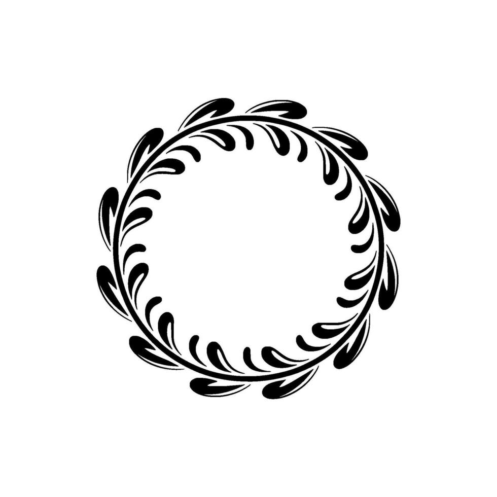 Elegant Botanical Wreath, Minimalist , Circular Frame vector