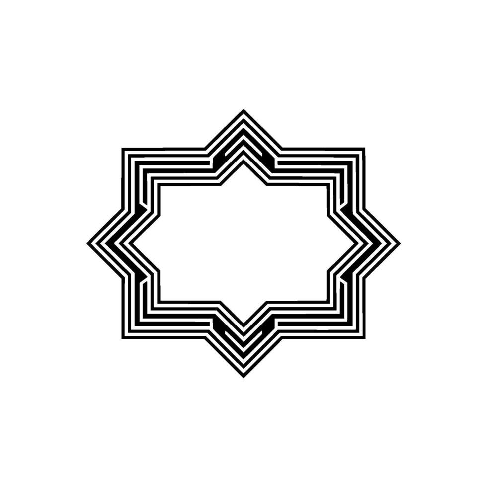 Geometric Star Frame, Minimalist , Abstract Outline vector