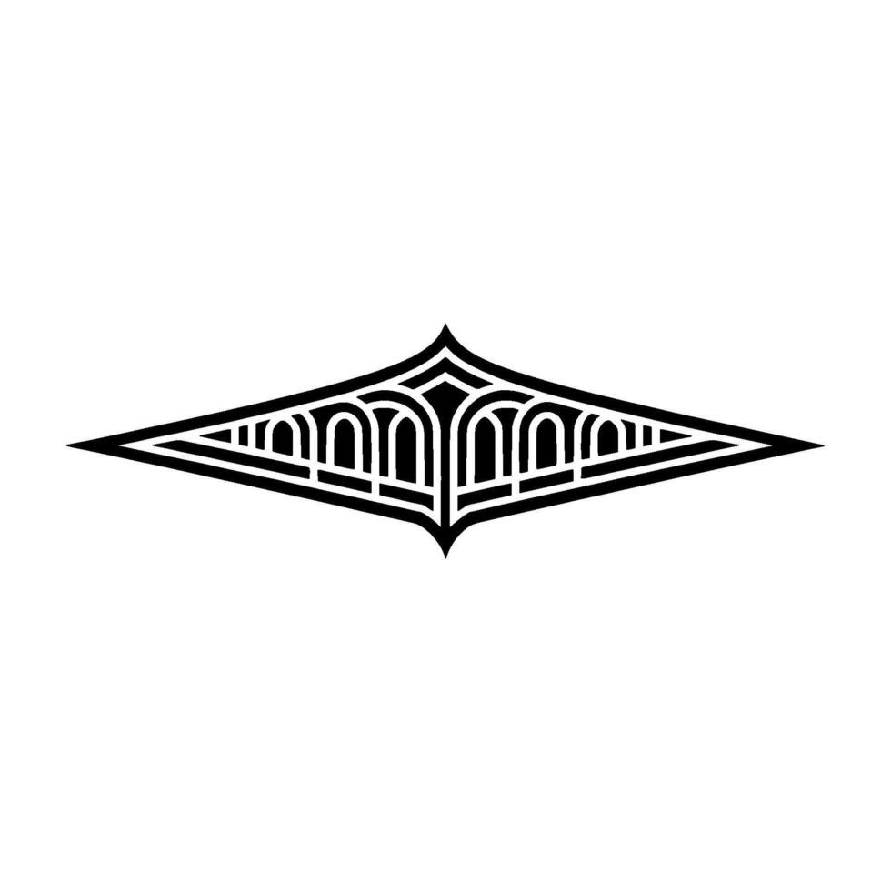 Geometric Deco Arrowhead Emblem, Vintage Style vector