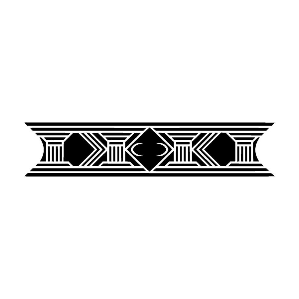 Geometric Deco Border, Stylized Black White, Art deco vector