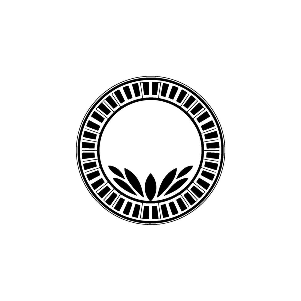 Minimalist Circular Emblem with Floral Detail Modern vector