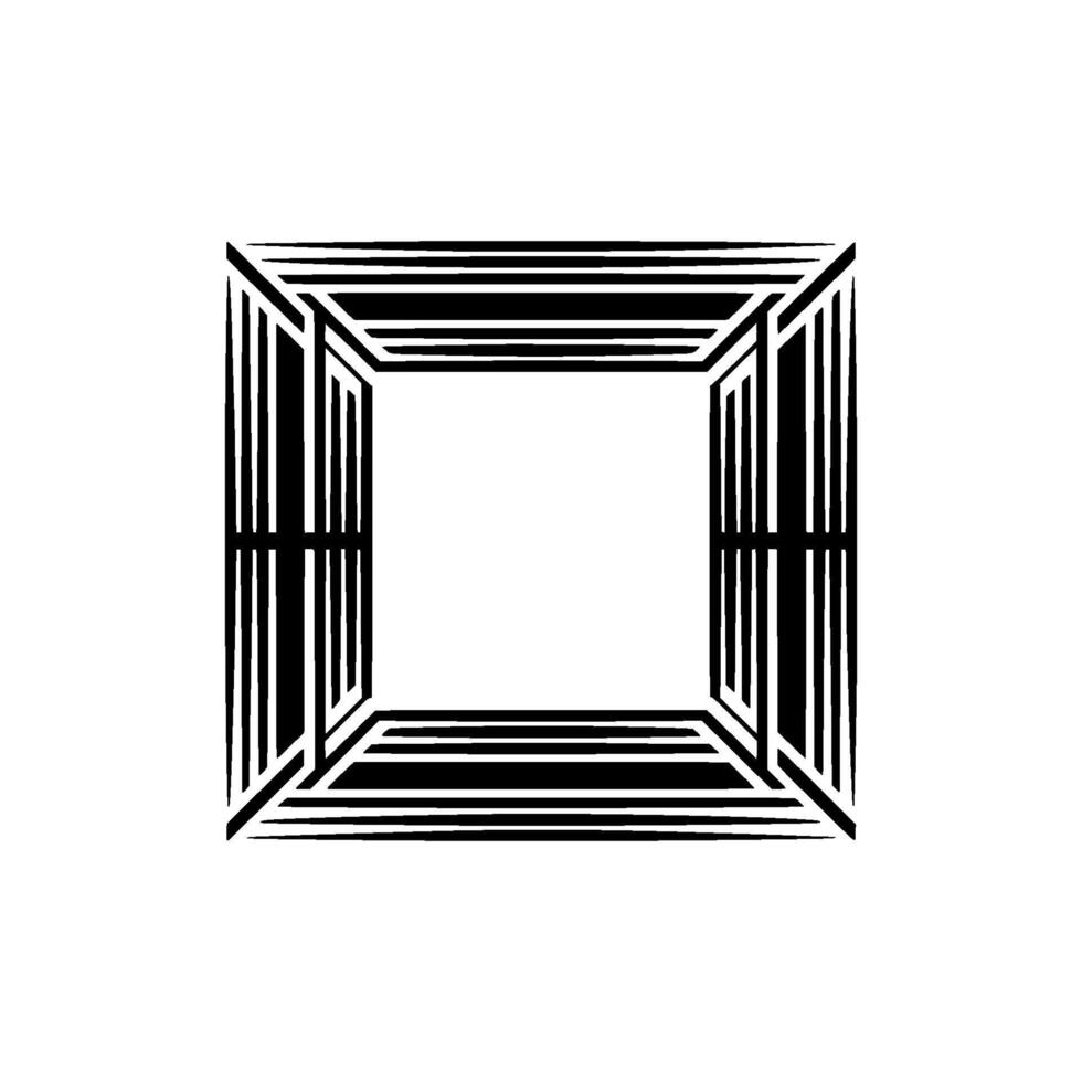 Abstract Window, Linear Perspective, Minimalist vector