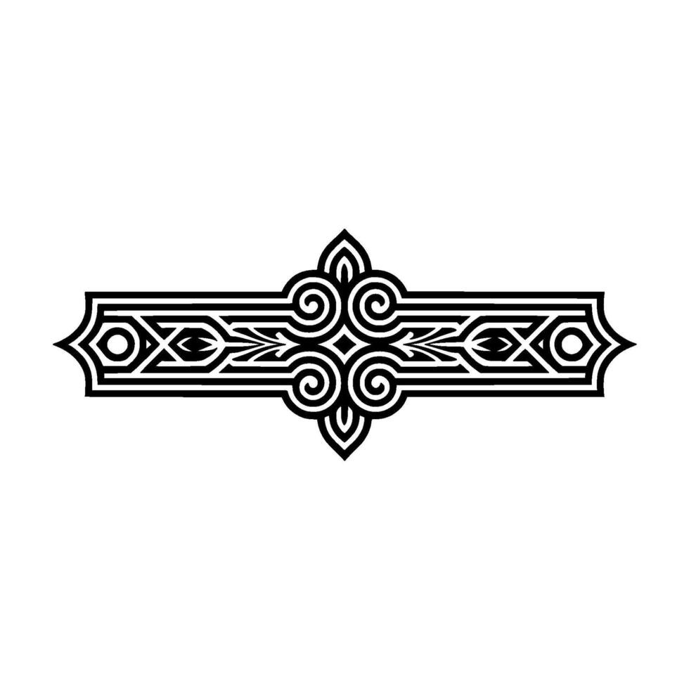 Ornate Black Cross Border, Vintage Decorative Element vector
