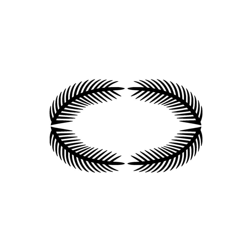 Minimalist Fern Circle, Elegant Border, Serene vector