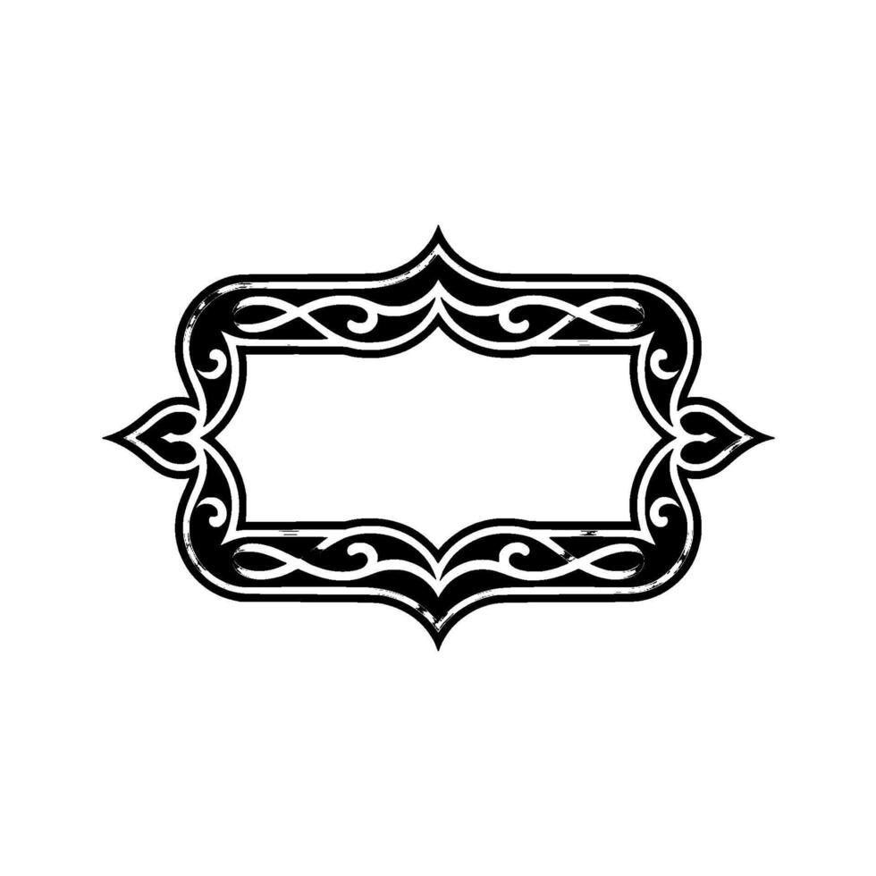 Ornate Black Grey Frame, Decorative Border, Elegant vector