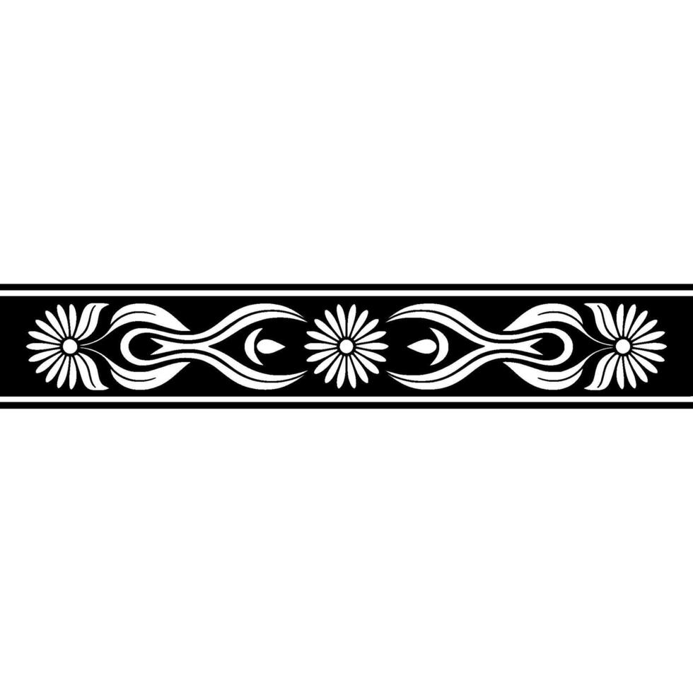 Art Deco Floral Border, Elegant , Vintage Style vector
