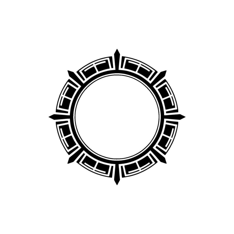 Geometric Portal, Minimalist Emblem, Ancient Symbol vector