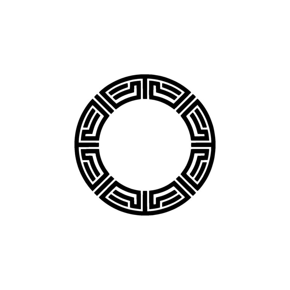Geometric Circle Ornament, Classical , Minimalist Emblem vector