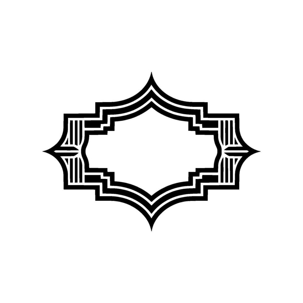 Art Deco Ornament, Geometric Frame, Elegant Border vector