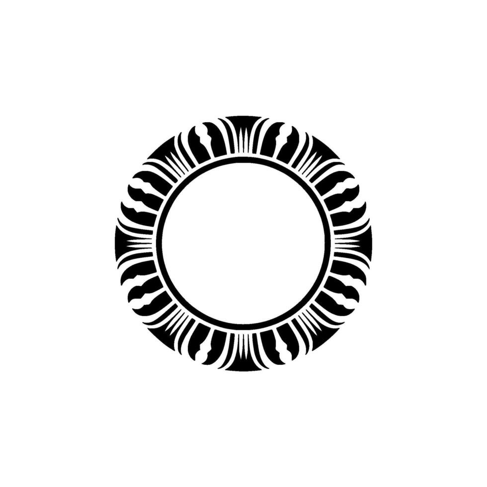 Stylized Sun Frame, Geometric Ornamentation, Minimalist vector
