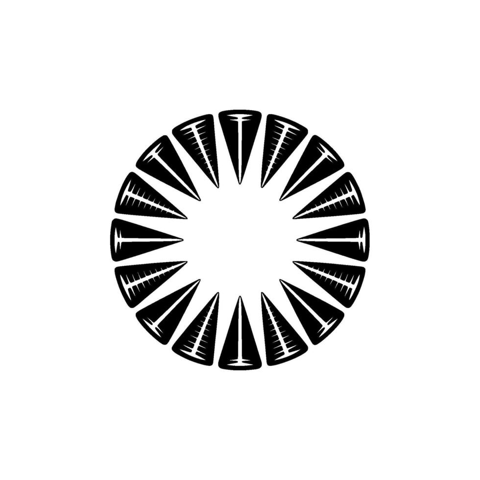 Geometric Spike Emblem, Minimalist Circular vector