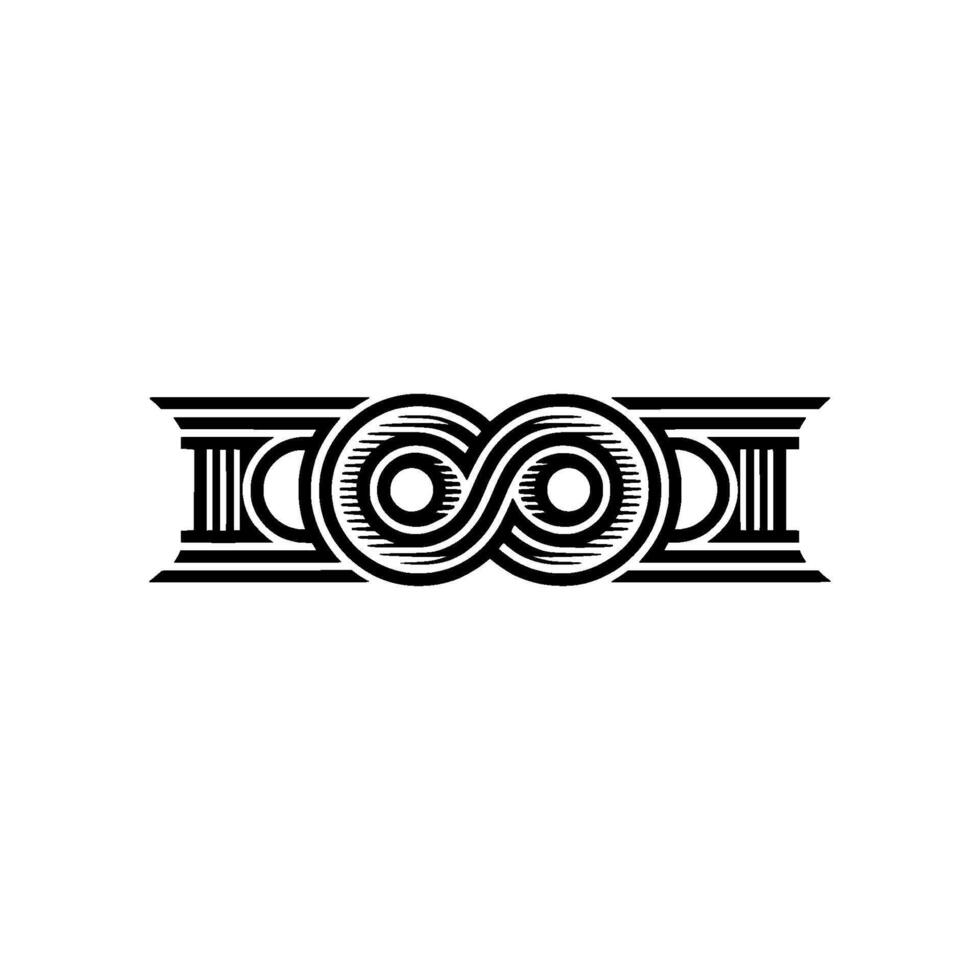 Intertwined Infinity Vintage Symbol, Circular vector