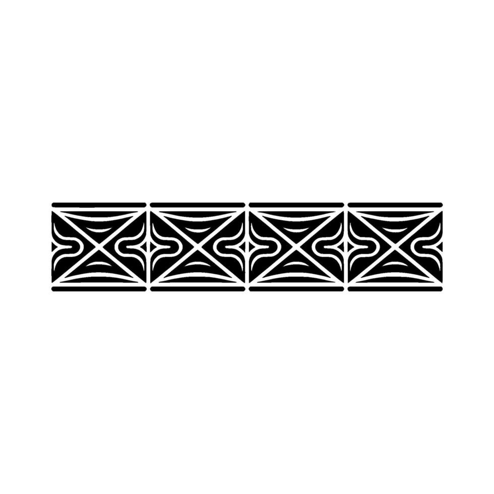 Geometric Tribal Border, Intricate Black Pattern vector
