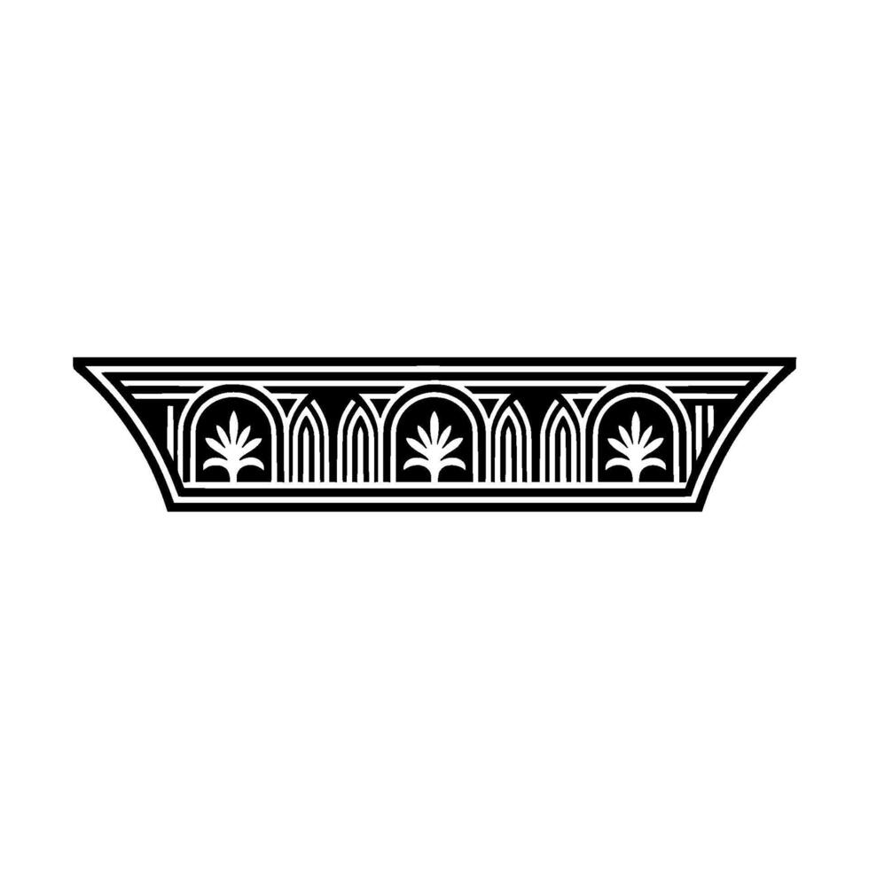Geometric Egyptian Revival Border, Stylized Ornamentation vector