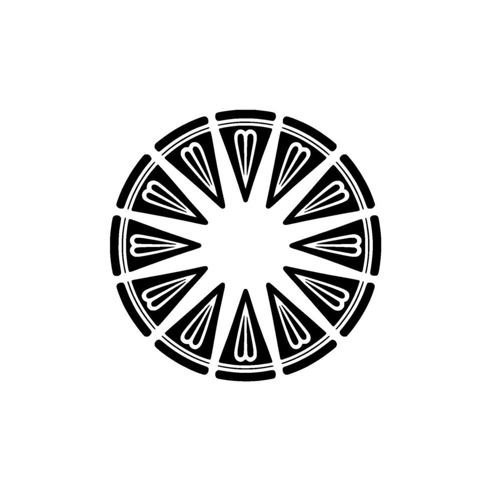 Geometric Heart Mandala, Minimalist , Circular Symmetry vector