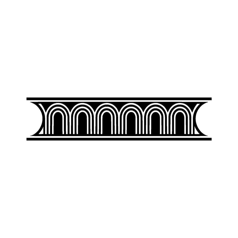 Art Deco Archway, Geometric Ornamentation, Minimalist, Line vector