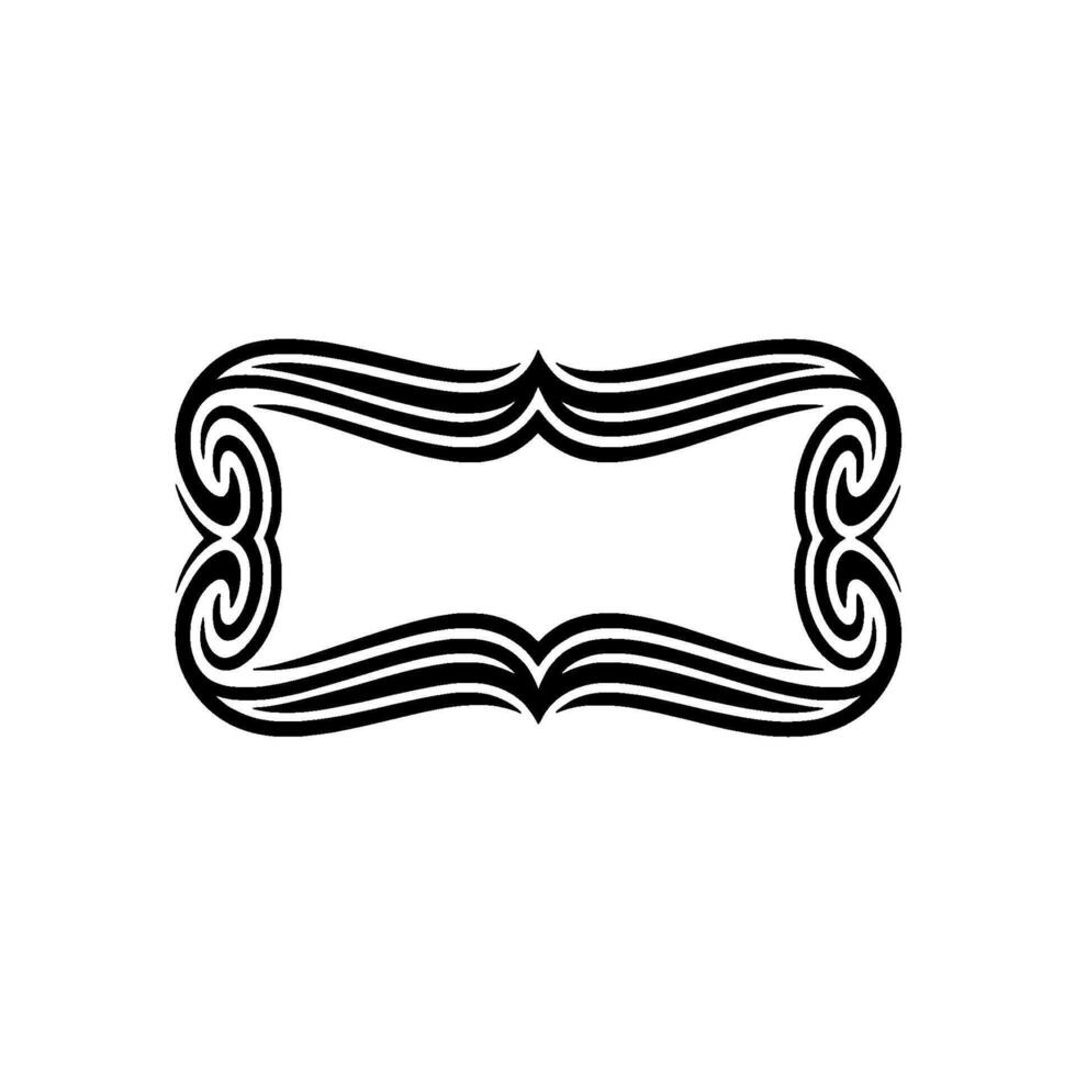 Intricate Black Ribbon Frame, Elegant Element vector