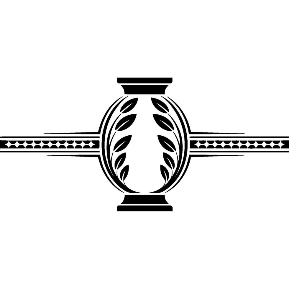 Elegant Olive Branch Vase, Classical Element vector