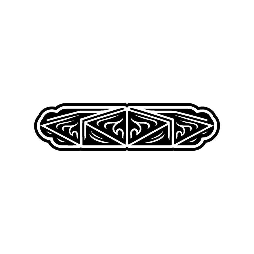 Geometric Tribal Ornament, Minimalist, Outline vector