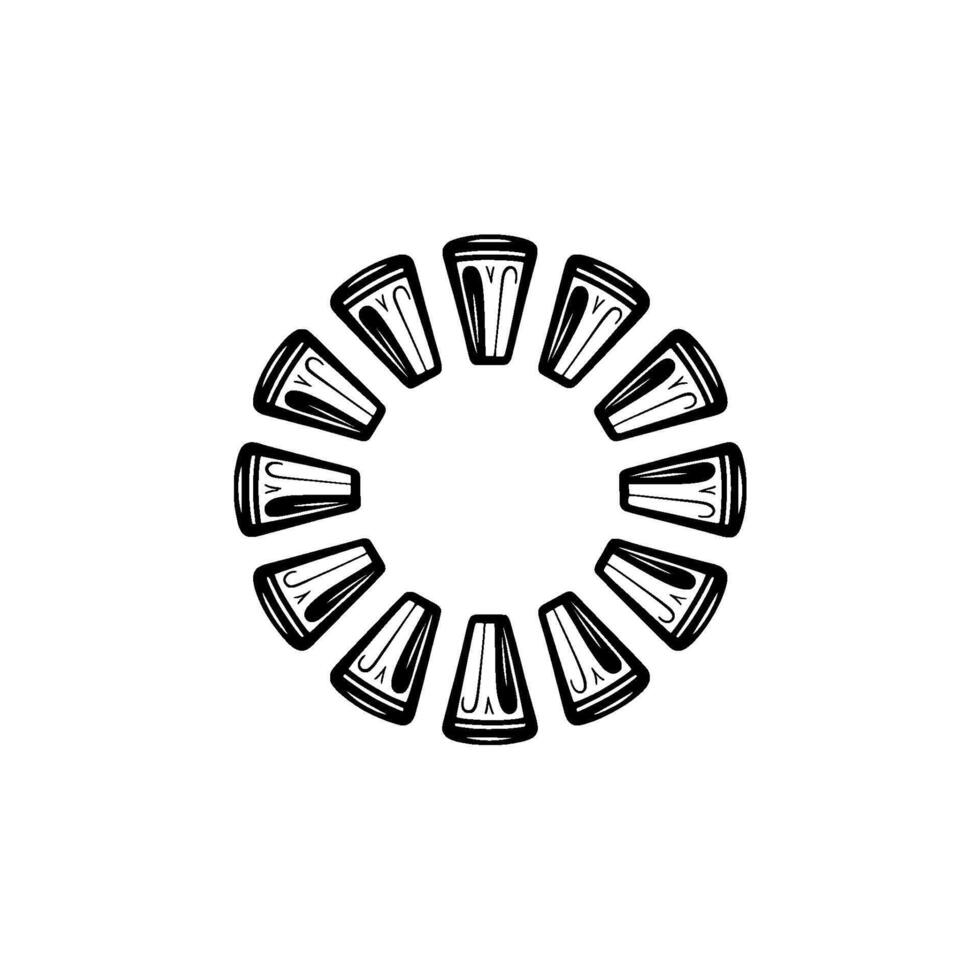 Circular Seedling Collection - Minimalist Plant Motif vector