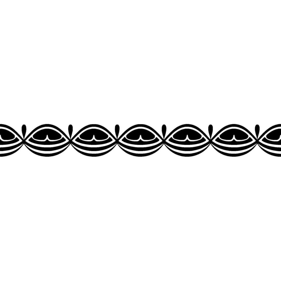 Stylized Oceanic Border, Minimalist vector