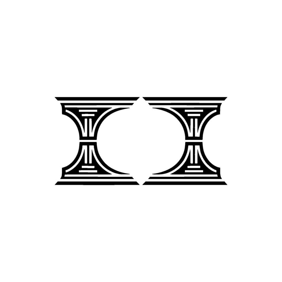 Geometric Pillars, Minimalist Symmetry, Abstract, Monochrome vector