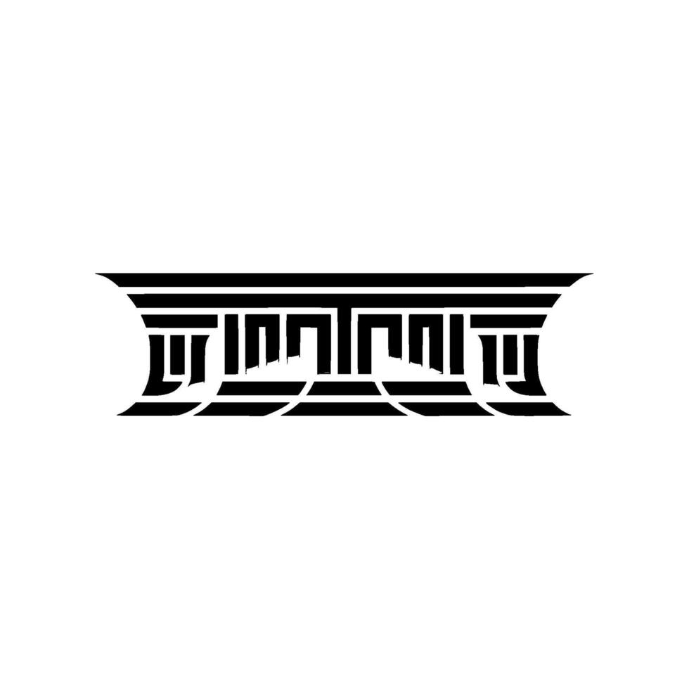 Geometric Temple Silhouette, Modern Minimalism vector