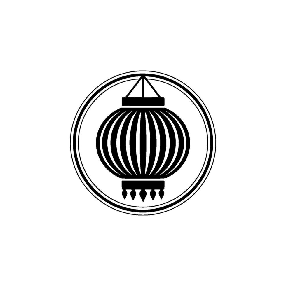 Minimalist Lantern Emblem, Vintage Aesthetic vector