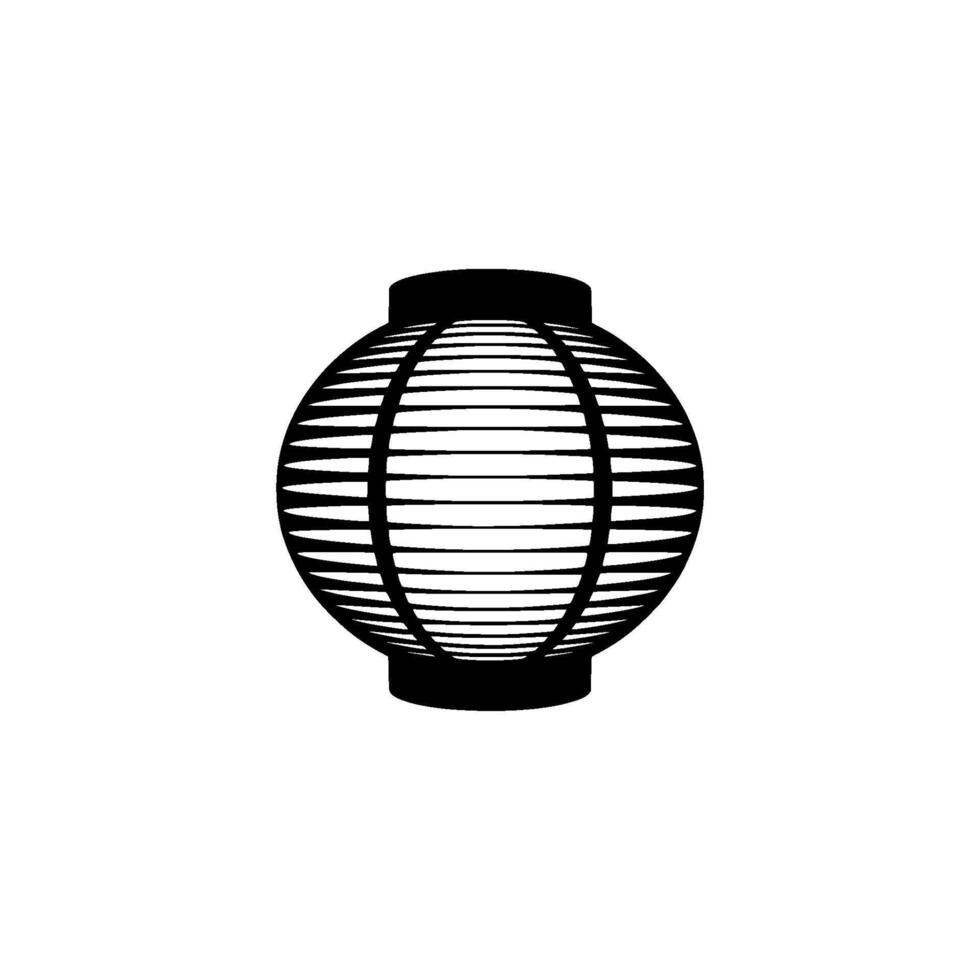 Minimalist Japanese Lantern Silhouette, Serene Glow vector
