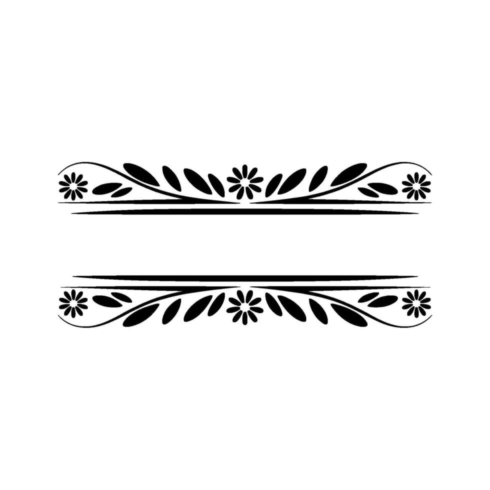 Elegant Floral Divider, Vintage Style Border Element, Decorative vector