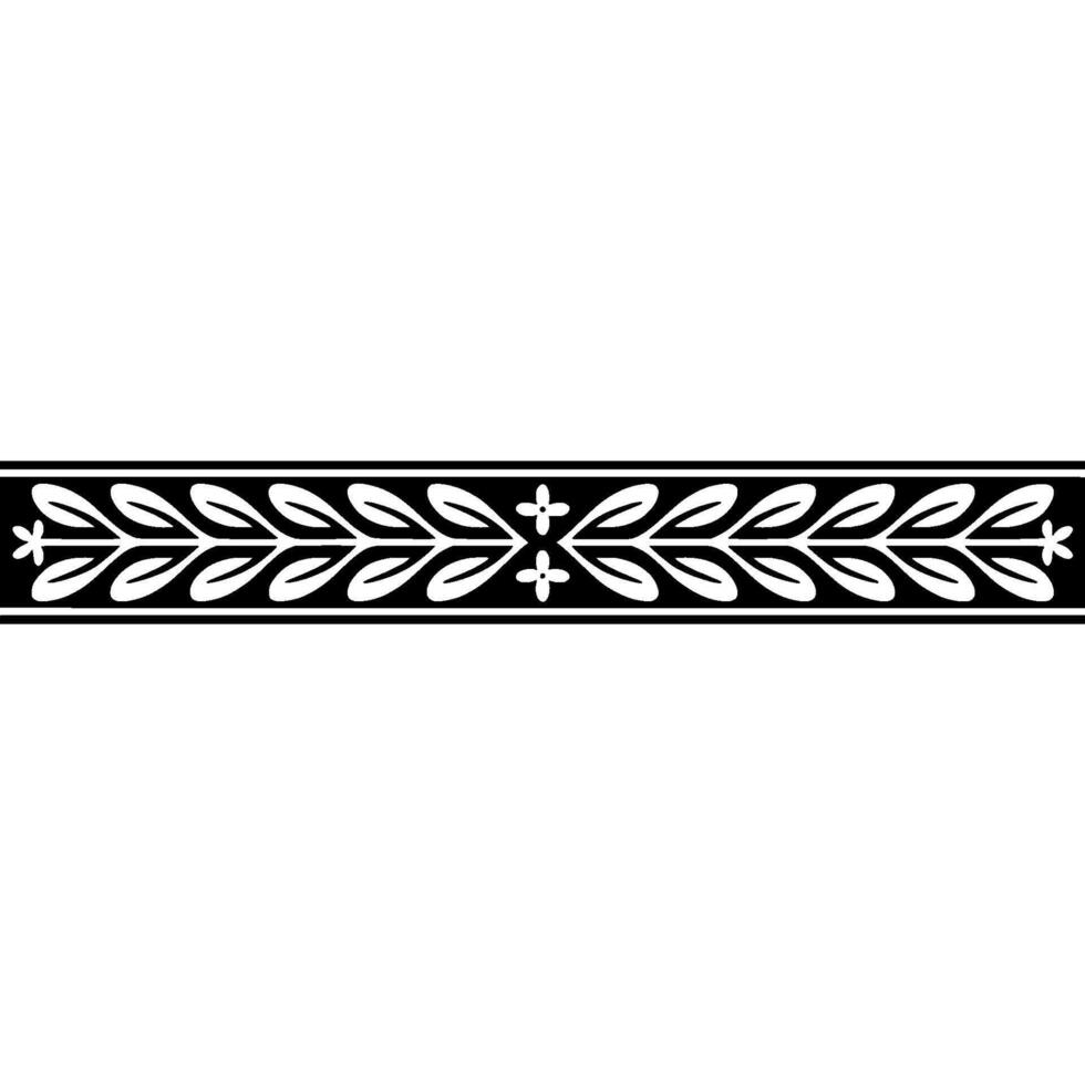 Elegant Laurel Branch Border, Vintage Style vector
