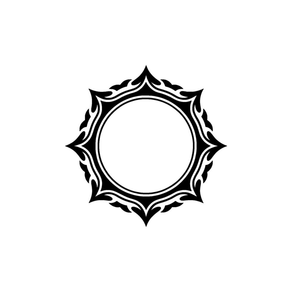 Intricate Black Ornamental Frame, Circular, Ornament vector