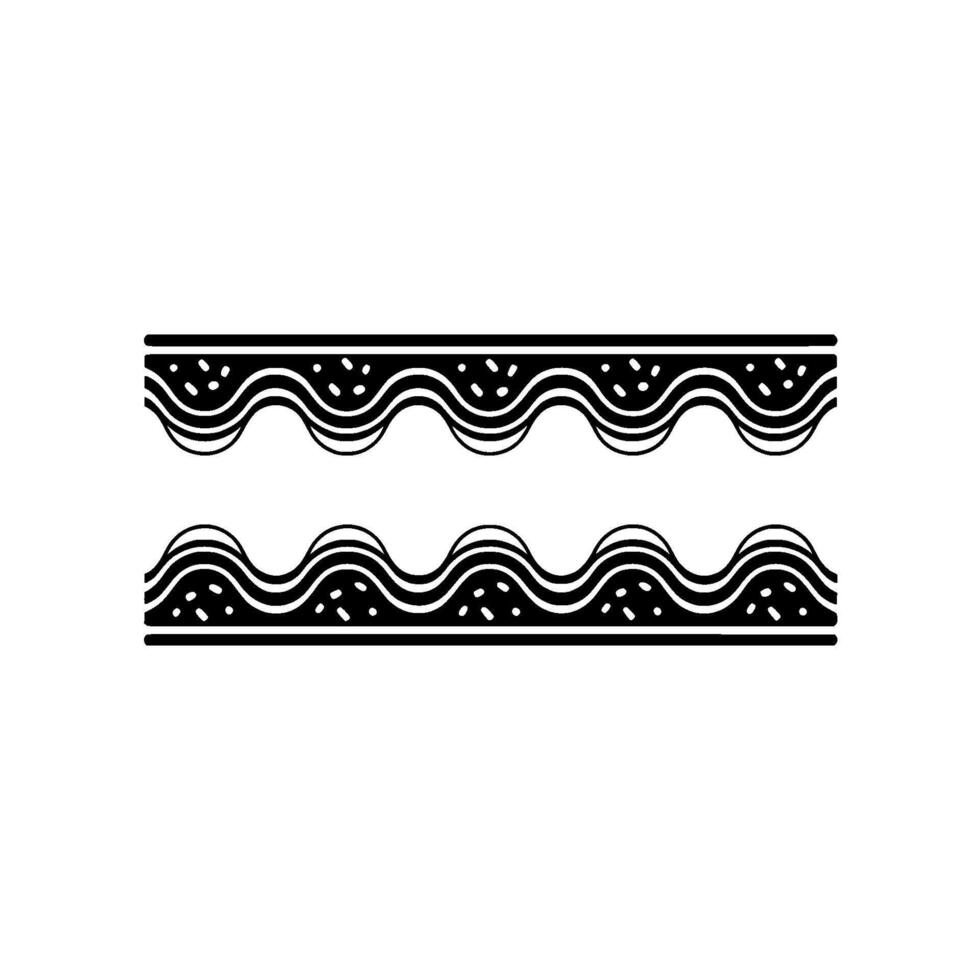 Stylized Wave Border, Minimalist , Gradient Background vector