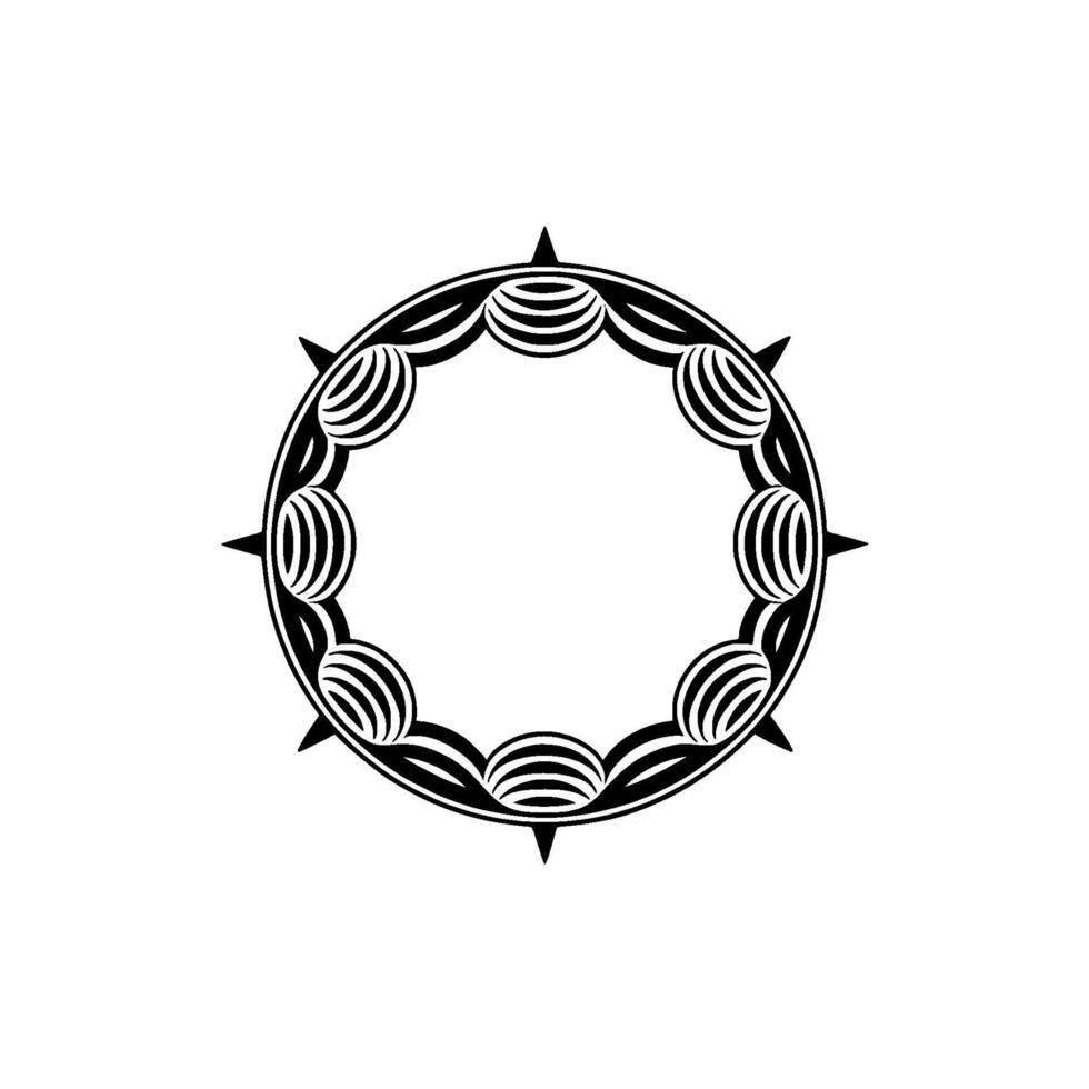 Geometric Tribal Circle, Abstract Rhythm, Minimalist vector