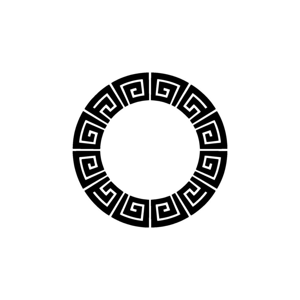 Geometric Greek Border, Minimalist , Circular Motif vector