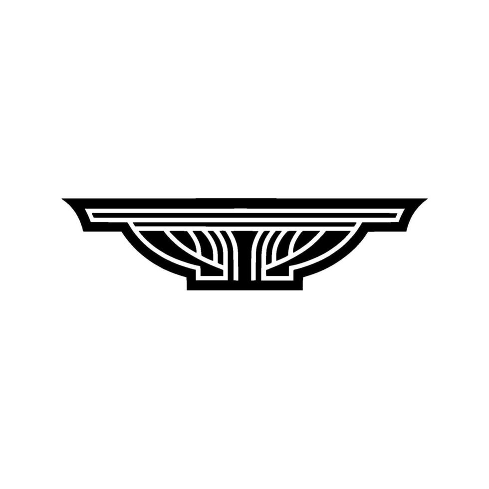 Art Deco Bowl Silhouette, Geometric , Minimalist Emblem vector