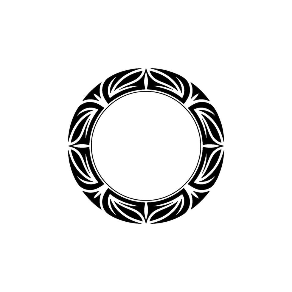 Tribal Circle Frame, Intricate Black, Ornament vector