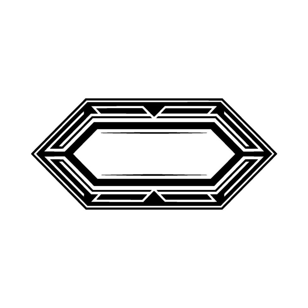 Geometric Hexagon Frame, Art Deco Style, Minimalist vector