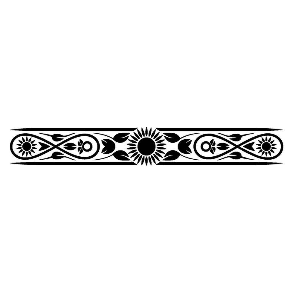 Elegant Floral Border, Vintage Element, Blackandwhite vector