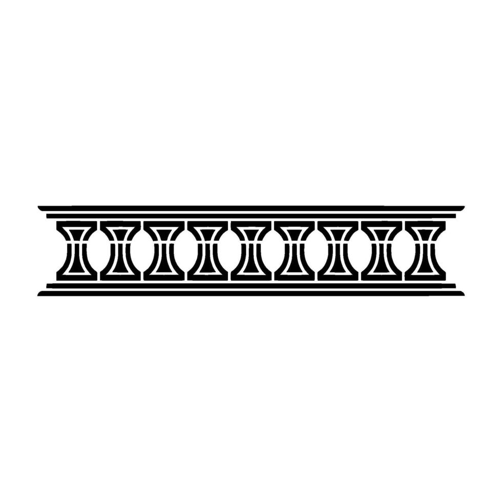Ornate Black Border , Classical Motif, Elegant Divider vector