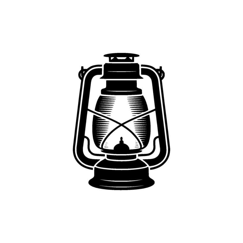 Vintage Silhouette Rustic Lantern Glow vector