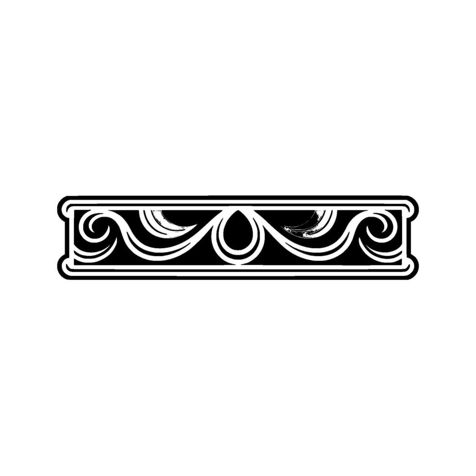 Ornate Wave Border, Vintage Element vector