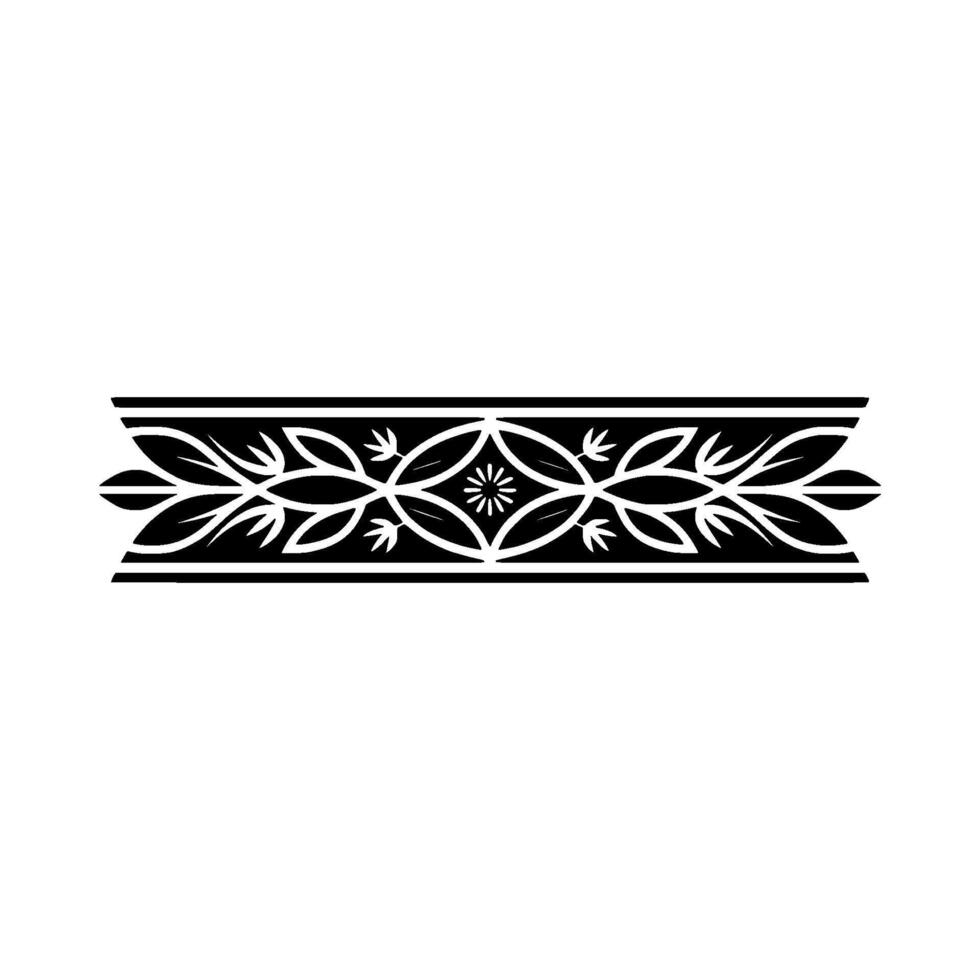 Elegant Botanical Border, Vintage Element, Linear vector