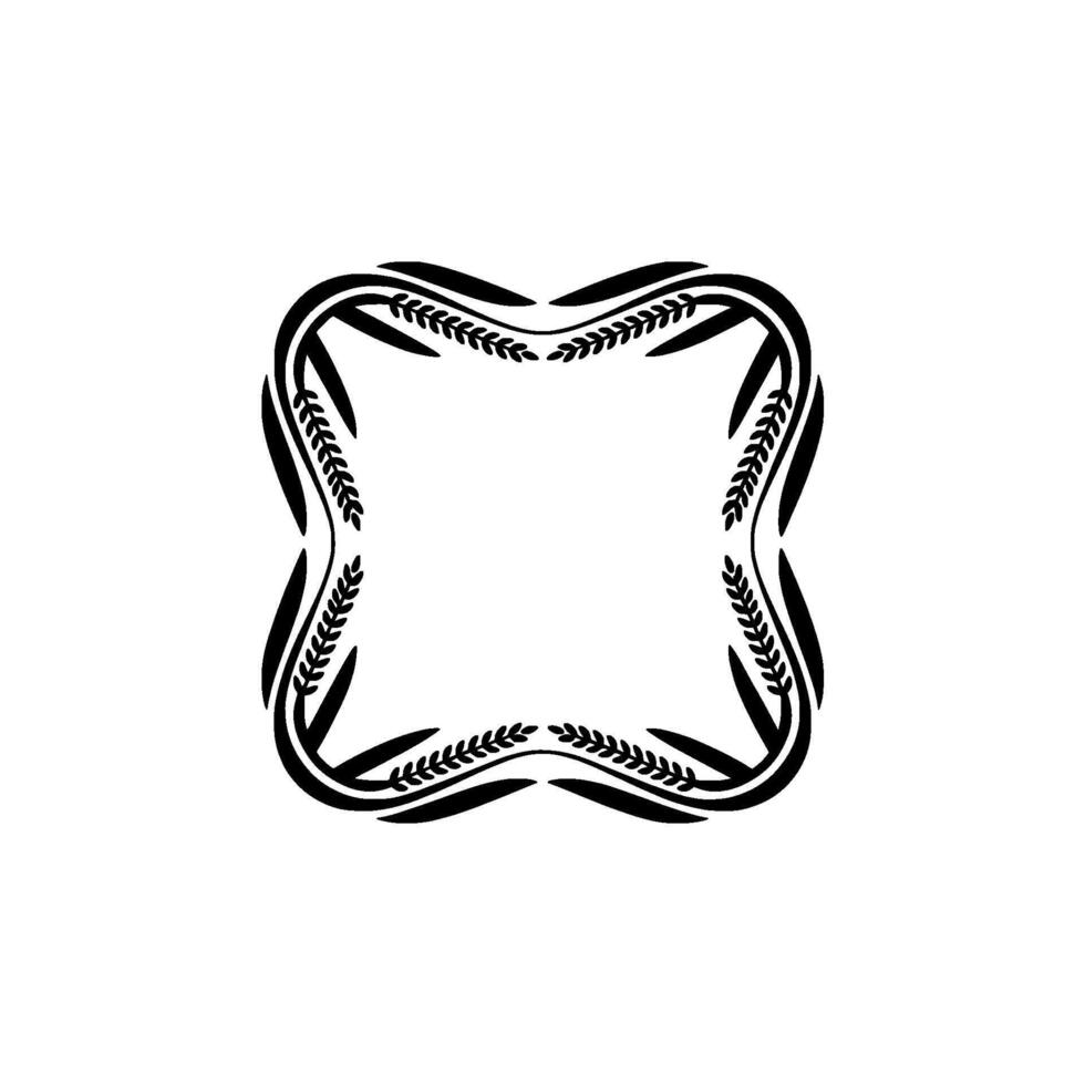 Elegant Wheat Border Frame, Vintage vector