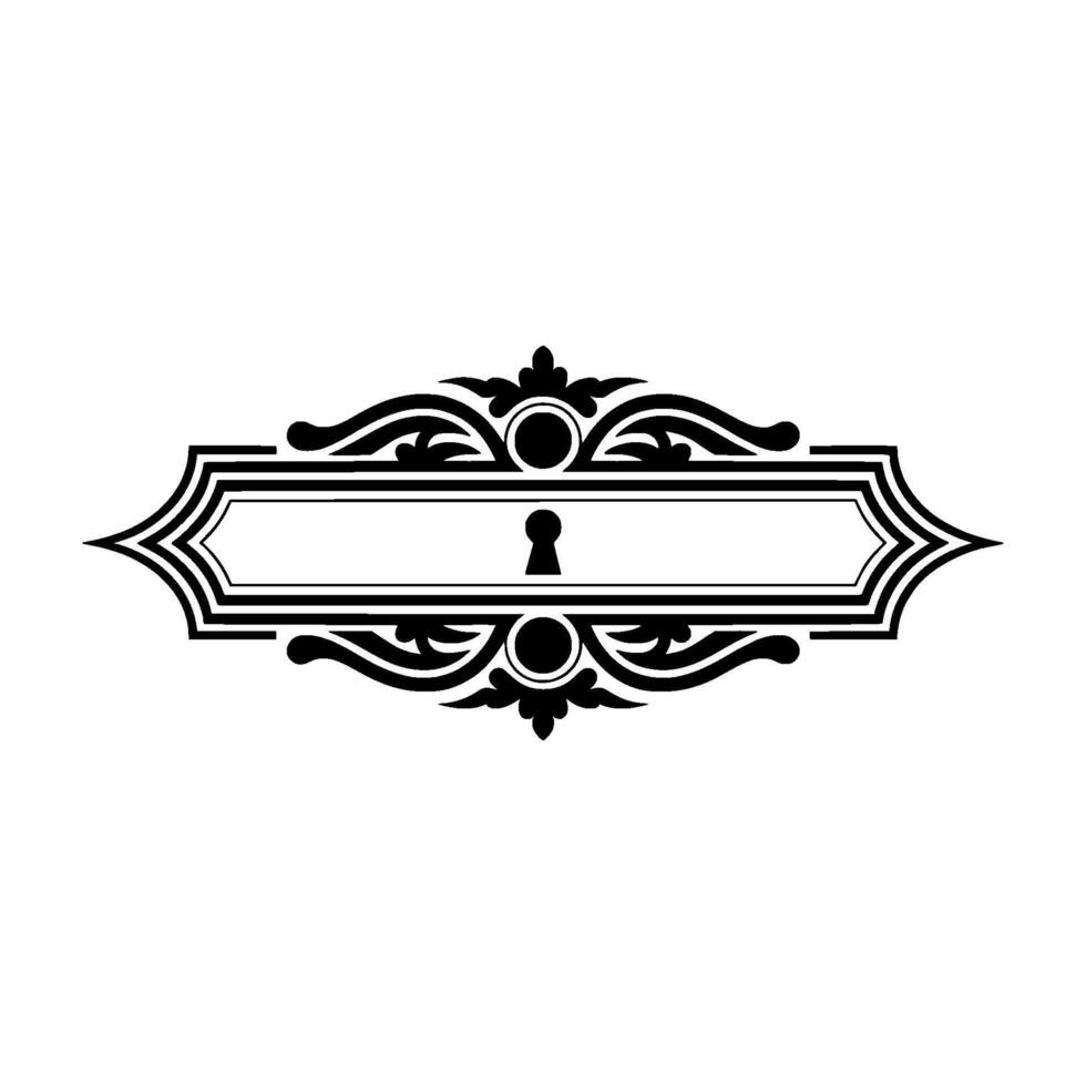 Elegant Keyhole Ornament, Vintage Element vector
