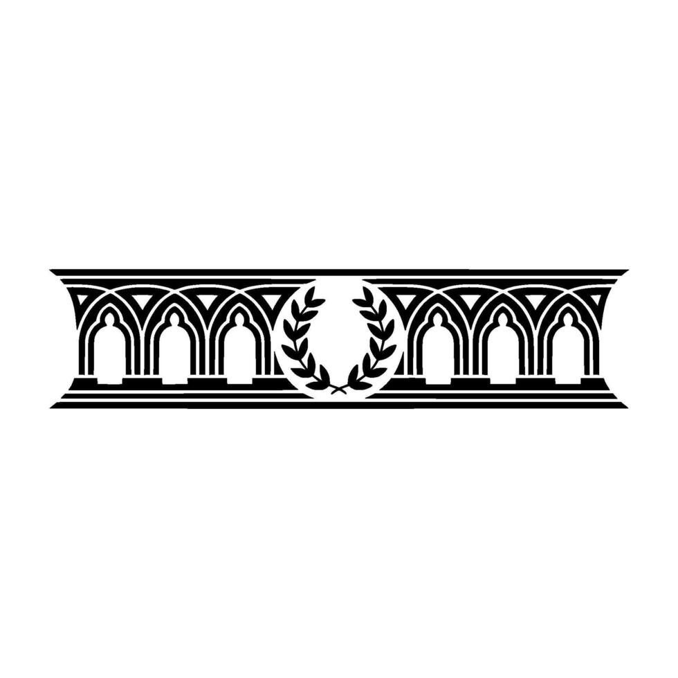Ornate Gothic Arch Border, Vintage Element, Ornamentation vector
