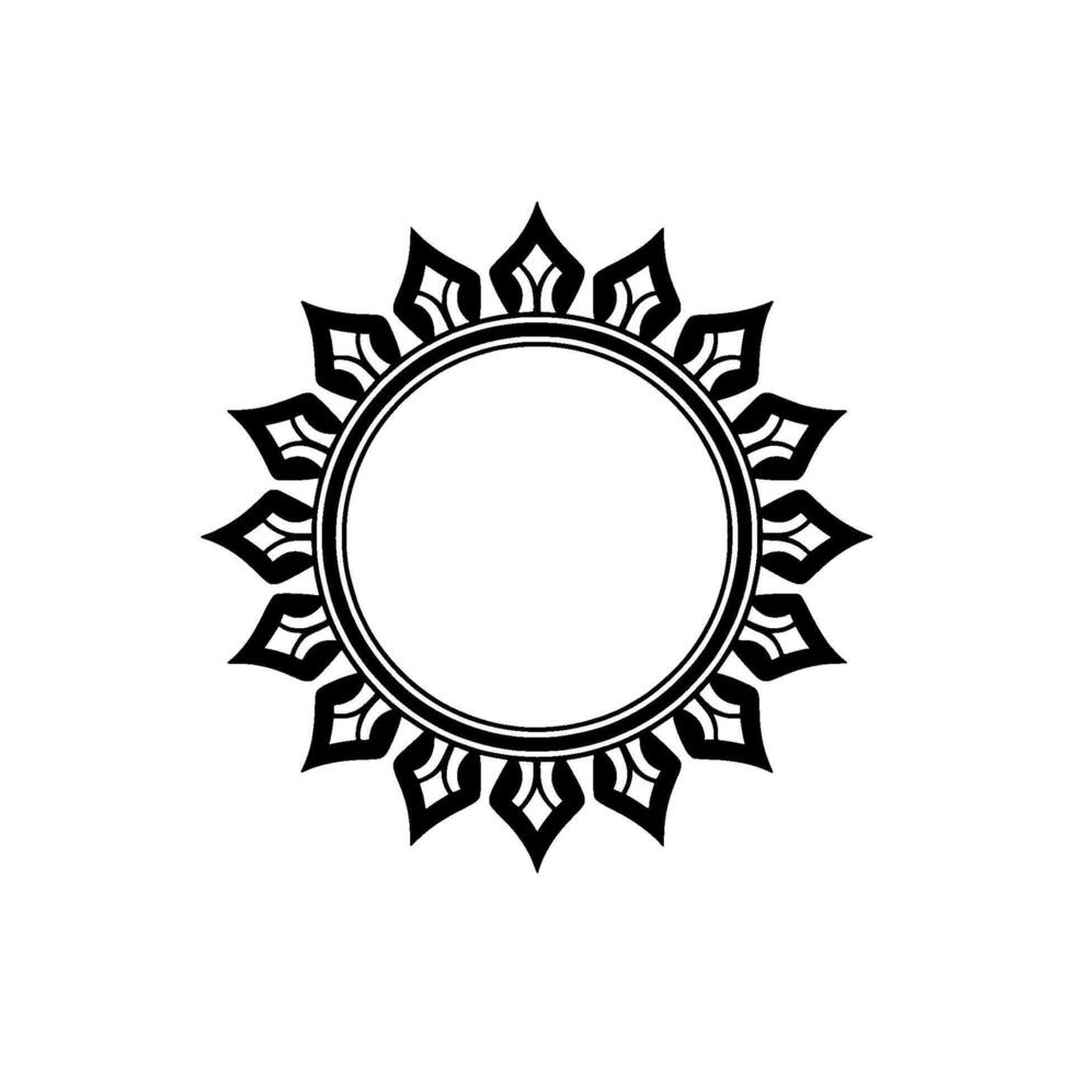 Intricate Floral Sun Frame, Elegant vector