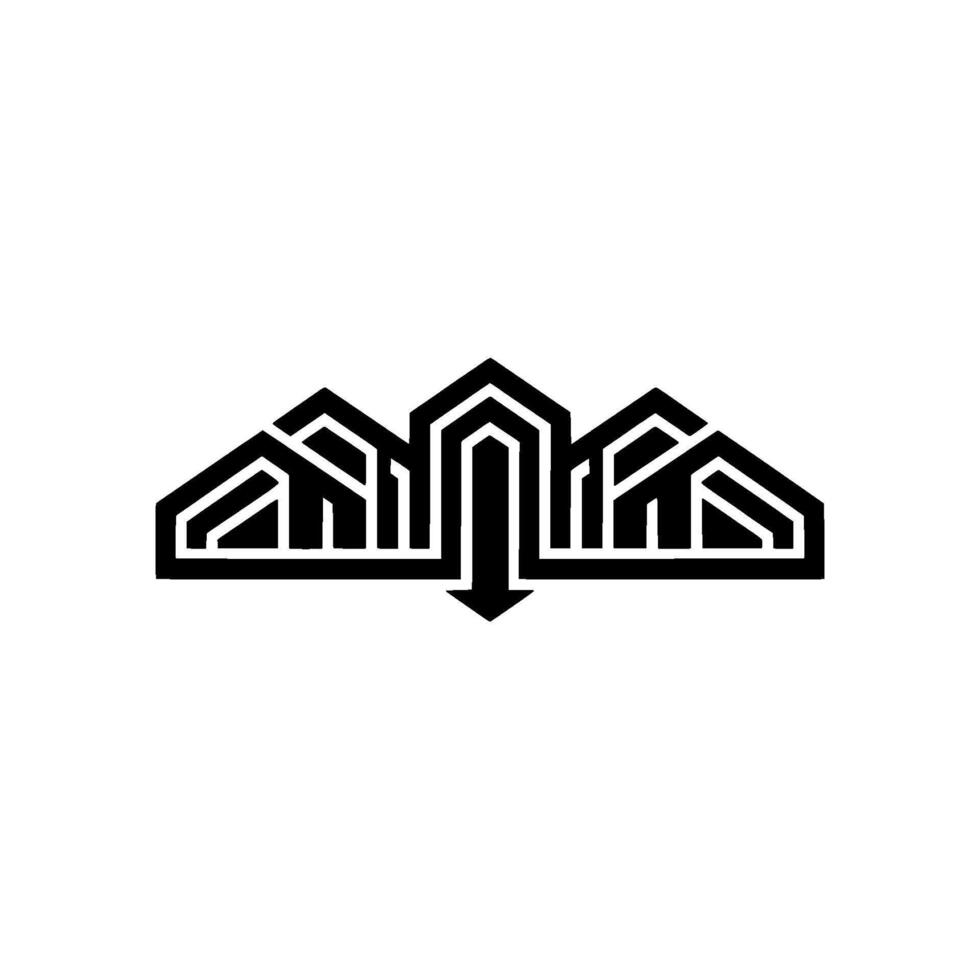 Geometric Mountain Ascent, Minimalist Emblem vector